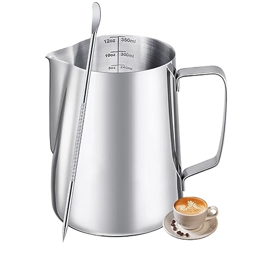 Stainless Steel Milk Frothing Pitcher Set for Lattes