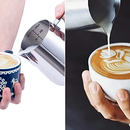 Stainless Steel Milk Frothing Pitcher Set for Lattes