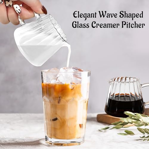 Elegant Glass Creamer Pitcher Set for Coffee Kitchen