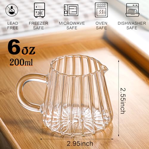 Elegant Glass Creamer Pitcher Set for Coffee Kitchen
