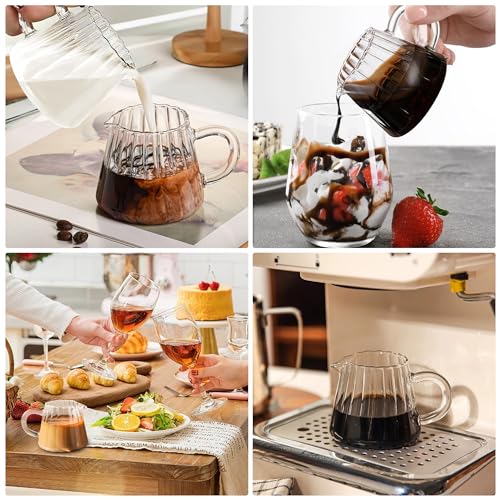 Elegant Glass Creamer Pitcher Set for Coffee Kitchen
