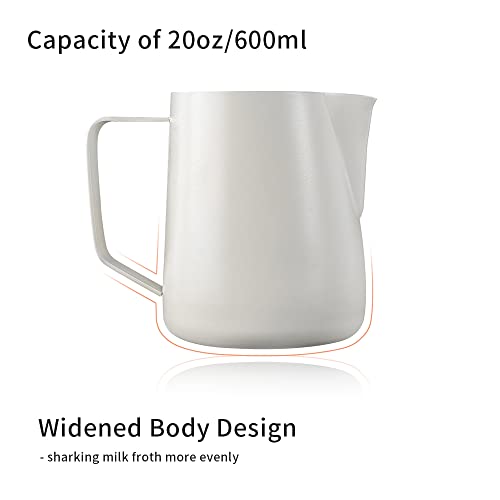 CAFEMASY 20oz Espresso Milk Frothing Pitcher - Milky White