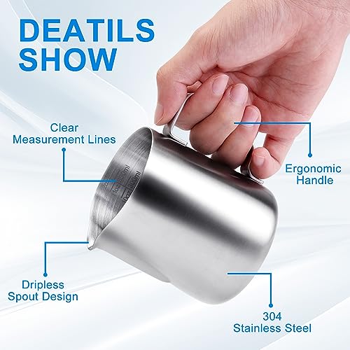 ENLOY 12 oz Stainless Steel Milk Frothing Pitcher