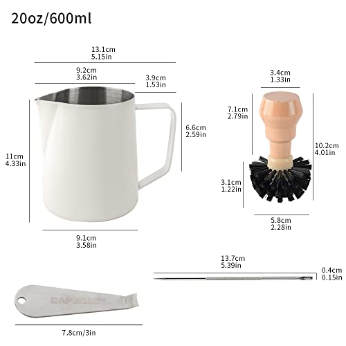 CAFEMASY 20oz Espresso Milk Frothing Pitcher - Milky White