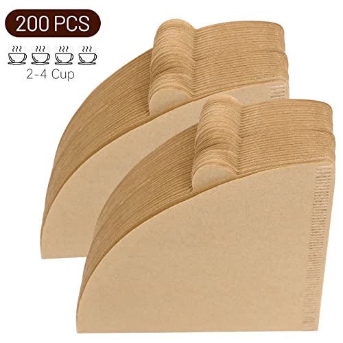 Disposable Natural Paper Coffee Filters, Size 02 Cone, 2-4 Cup (Unbleached)