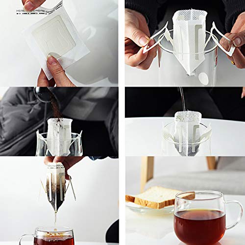 100Pcs Portable Coffee Filter Paper Bags - Hanging Ear