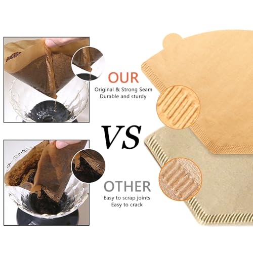 300 Natural Unbleached Cone Coffee Filters - Pack of 300