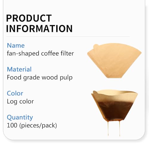 300 Natural Unbleached Cone Coffee Filters - Pack of 300