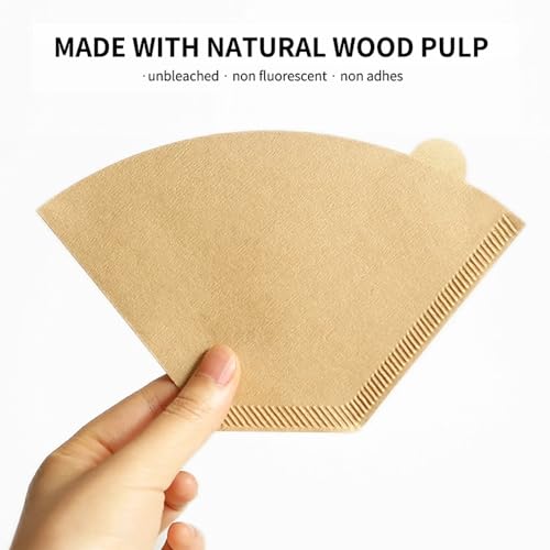 300 Natural Unbleached Cone Coffee Filters - Pack of 300