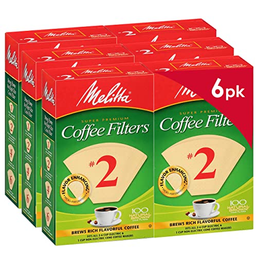 Melitta #2 Cone Coffee Filters, Natural Brown, 600 Count