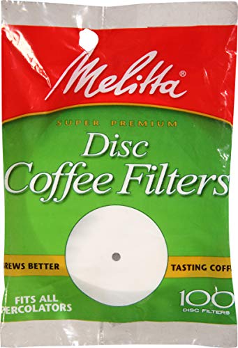 Melitta 3.5" Disc Coffee Filters, White, 100-Pack
