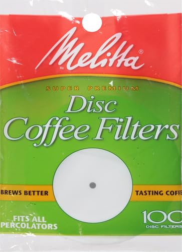 Melitta 3.5" Disc Coffee Filters, White, 100-Pack