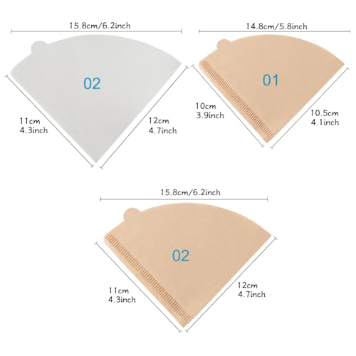 YQL 200 Count Size02 Natural Unbleached Coffee Filters