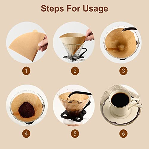 100 Count Natural Brown Unbleached Size 02 Pour Over Coffee Filters