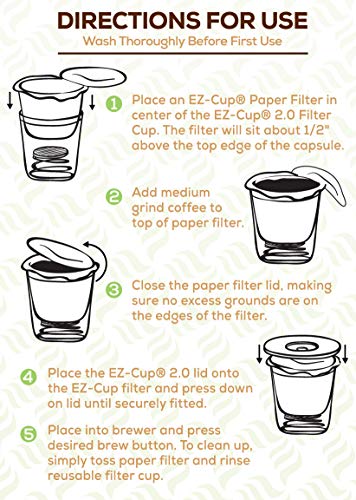 EZ-Cup Paper Filters for Reusable Coffee Pods 4-Pack