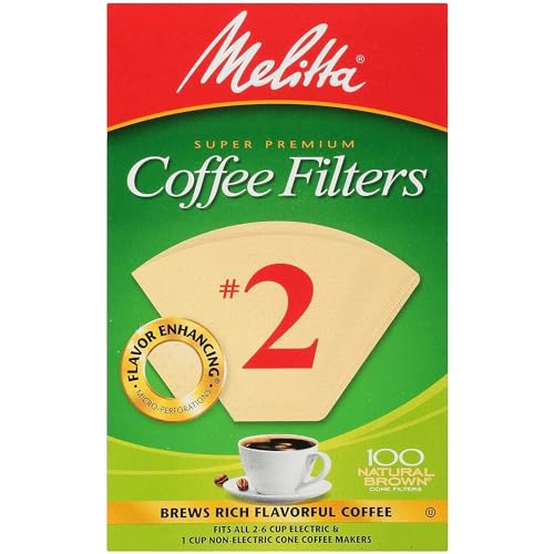 Melitta Cone Coffee Filter #2 - 100 ct - Natural Brown
