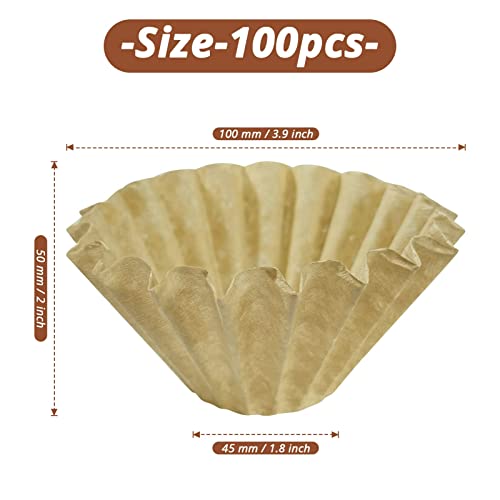 Sihuuu 100 Pcs Natural Brown Coffee Basket Filters