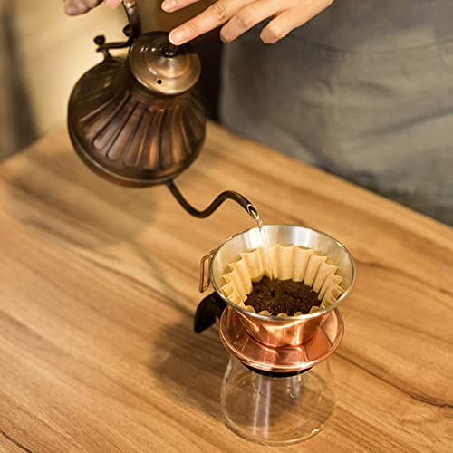 Sihuuu 100 Pcs Natural Brown Coffee Basket Filters