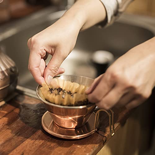 Sihuuu 100 Pcs Natural Brown Coffee Basket Filters