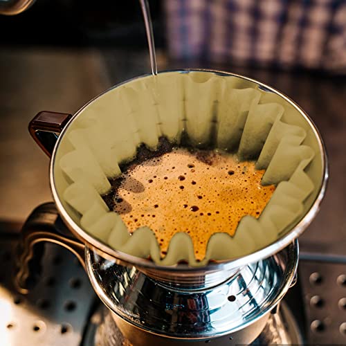 Sihuuu 100 Pcs Natural Brown Coffee Basket Filters