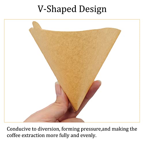 1-2 Cup V60 Compatible Unbleached Coffee Cone Filters