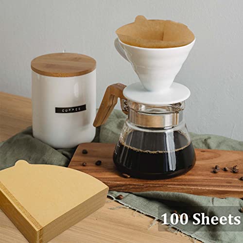 1-2 Cup V60 Compatible Unbleached Coffee Cone Filters