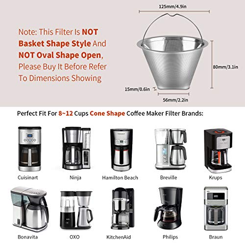 Cone Coffee Filters for Cuisinart Hamilton Beach - Set of 4