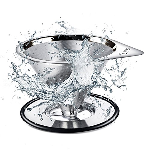 Stainless Steel Pour Over Coffee Dripper Reusable Cone
