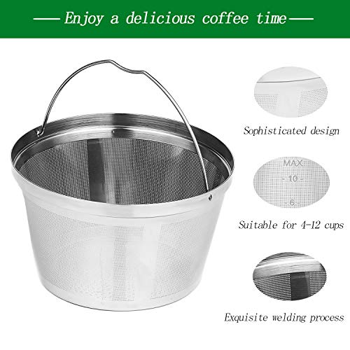 Reusable Stainless Steel Coffee Filter for 8-12 Cup Makers