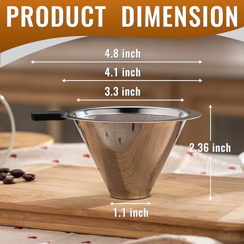 Portable Stainless Steel Pour Over Coffee Maker - Silver