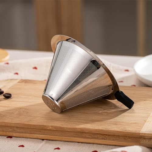 Portable Stainless Steel Pour Over Coffee Maker - Silver