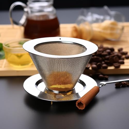 Stainless Steel Double-layer Pour Over Coffee Filter Holder