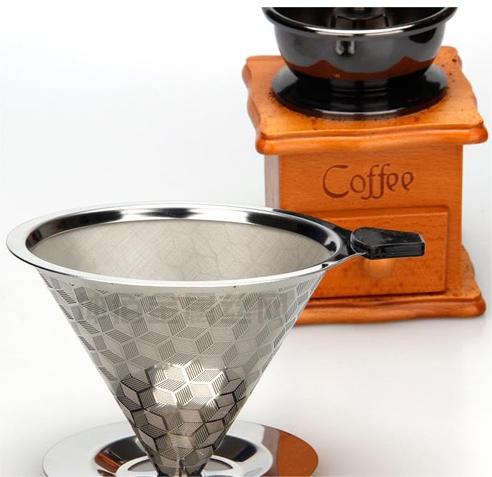 Stainless Steel Double-layer Pour Over Coffee Filter Holder
