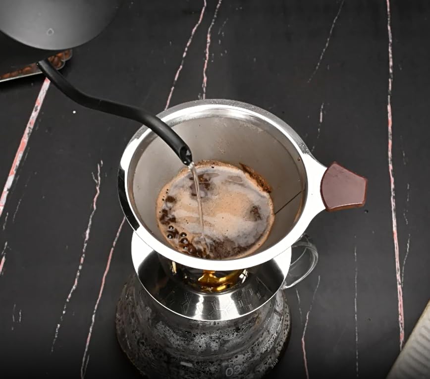 Stainless Steel Double-layer Pour Over Coffee Filter Holder