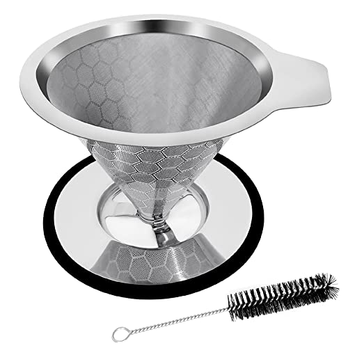 Stainless Steel Pour Over Coffee Maker Double Mesh