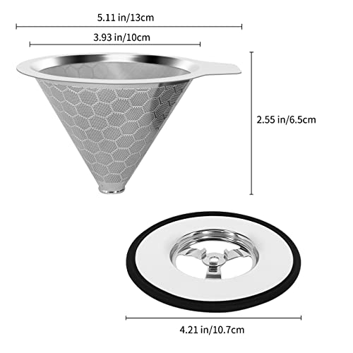 Stainless Steel Pour Over Coffee Maker Double Mesh