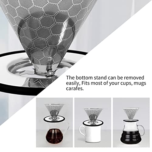 Stainless Steel Pour Over Coffee Maker Double Mesh