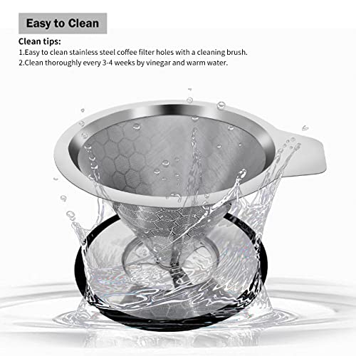 Stainless Steel Pour Over Coffee Maker Double Mesh