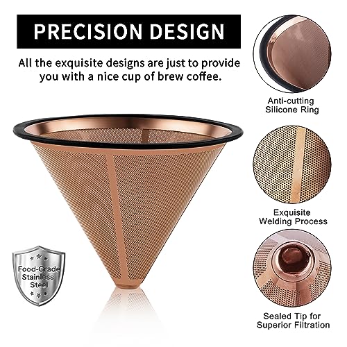 Rose Gold Wedrink Pour Over Coffee Filter Cone
