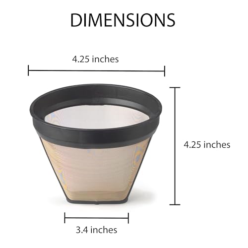 Fino Gold Mesh Number 2 Coffee Filter, Brews 2-6 Cups