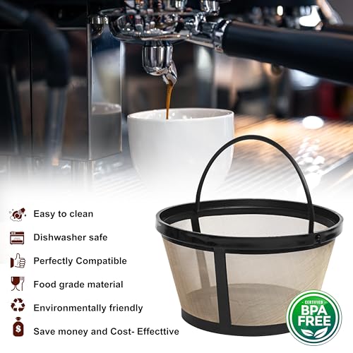 Reusable Filter Basket fits MrCoffee - 1-Pack Gold Tone