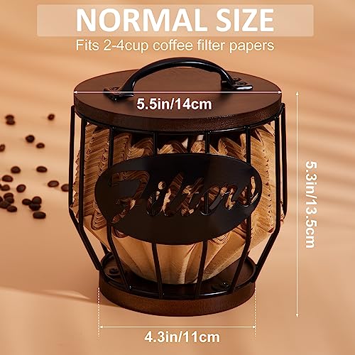 Yangbaga Coffee Filter Storage Container with Wood Lid