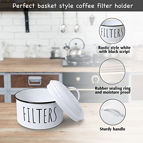 Stylish Metal Coffee Filter Holder with Lid