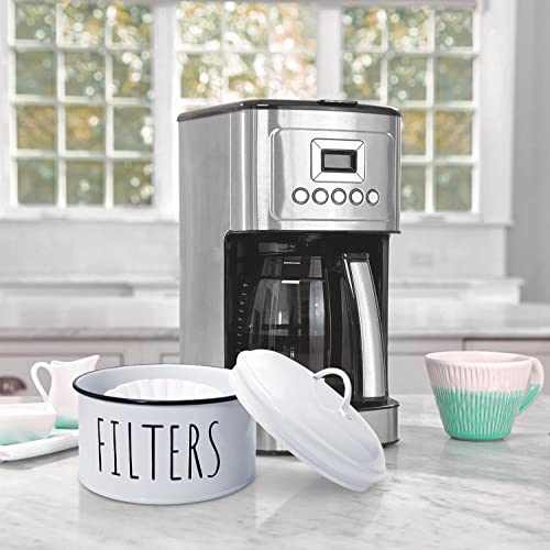 Stylish Metal Coffee Filter Holder with Lid