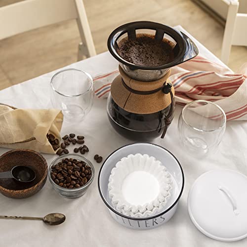 Stylish Metal Coffee Filter Holder with Lid