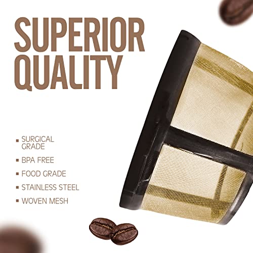 Reusable 4-Cup Filter Basket for MrCoffee Brewer - Gold Tone Basket-Style Filter Replacement