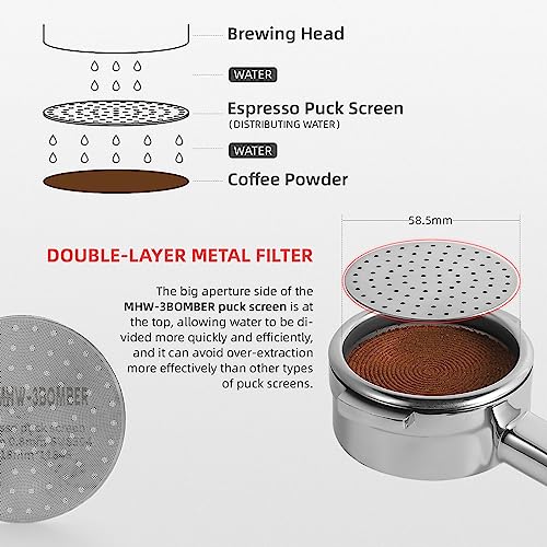 Metal coffee filter for 58mm portafilter basket