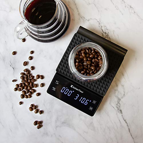 KitchenTour Coffee Scale with Timer & High Precision