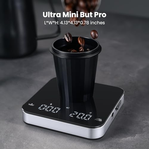 Mini Espresso Scale with Timer, 2kg/0.1g Accuracy