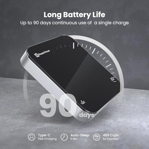 Mini Espresso Scale with Timer, 2kg/0.1g Accuracy